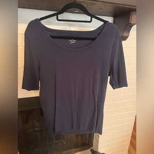 Women's Navy Short Sleeve Top